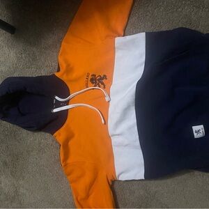 Holland Orange and Navy Colorblock Hoodie